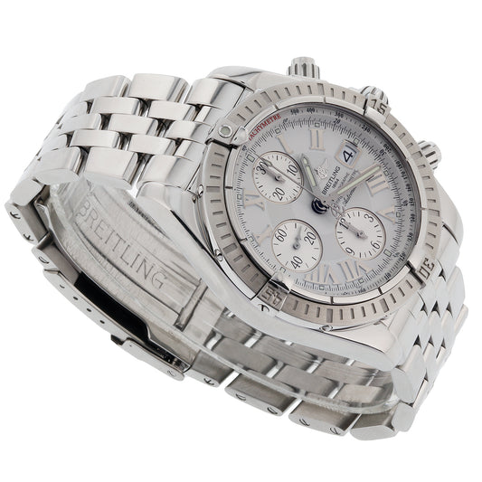 Breitling Chronomat Evolution Model Stainless Steel with White Roman Dial A13356