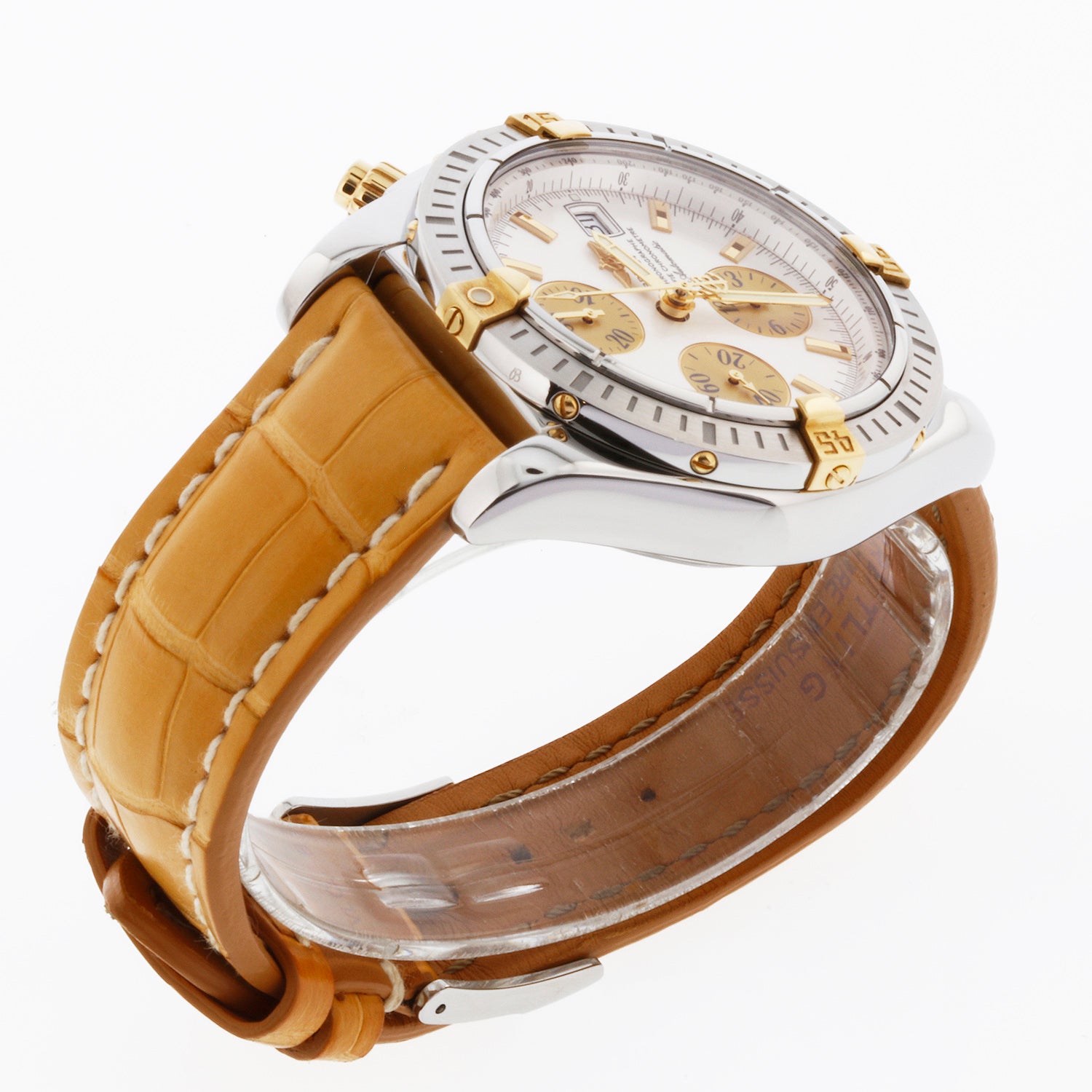 Breitling Chronomat Evolution 44 18K Gold and Stainless Steel B13356 Silver Dial