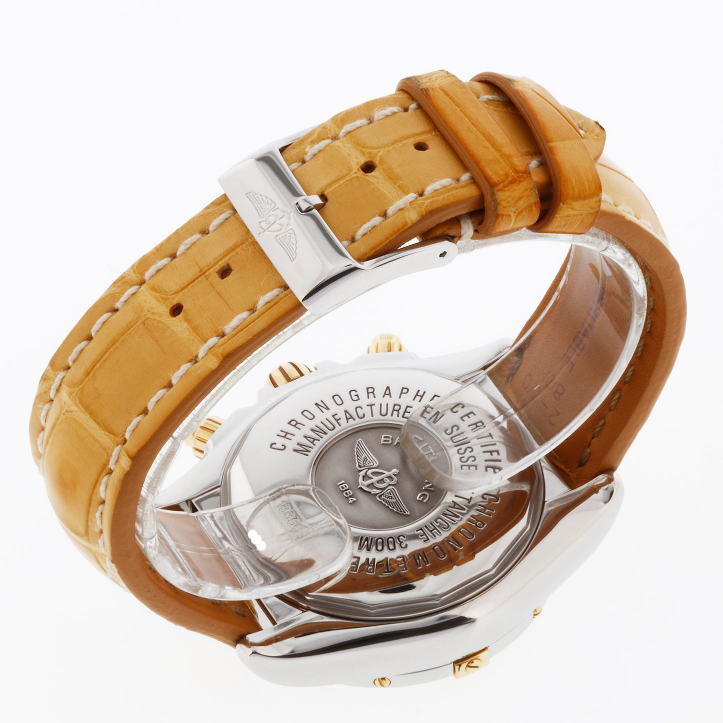 Breitling Chronomat Evolution 44 18K Gold and Stainless Steel B13356 Silver Dial