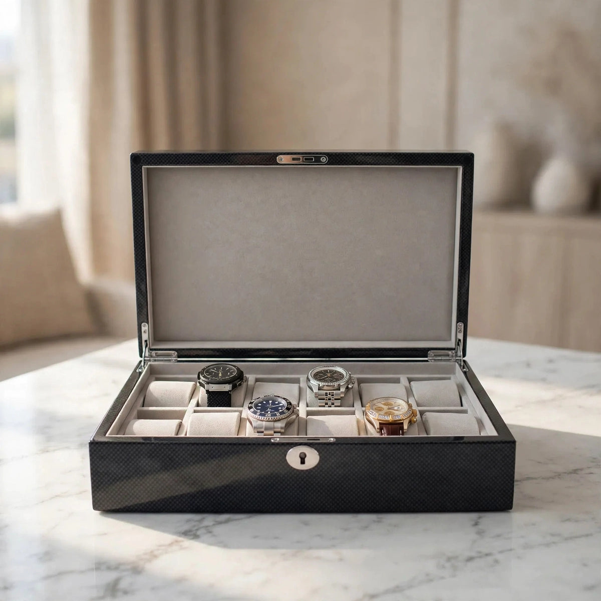 Tempus 12-Watch Box in Carbon Fibre