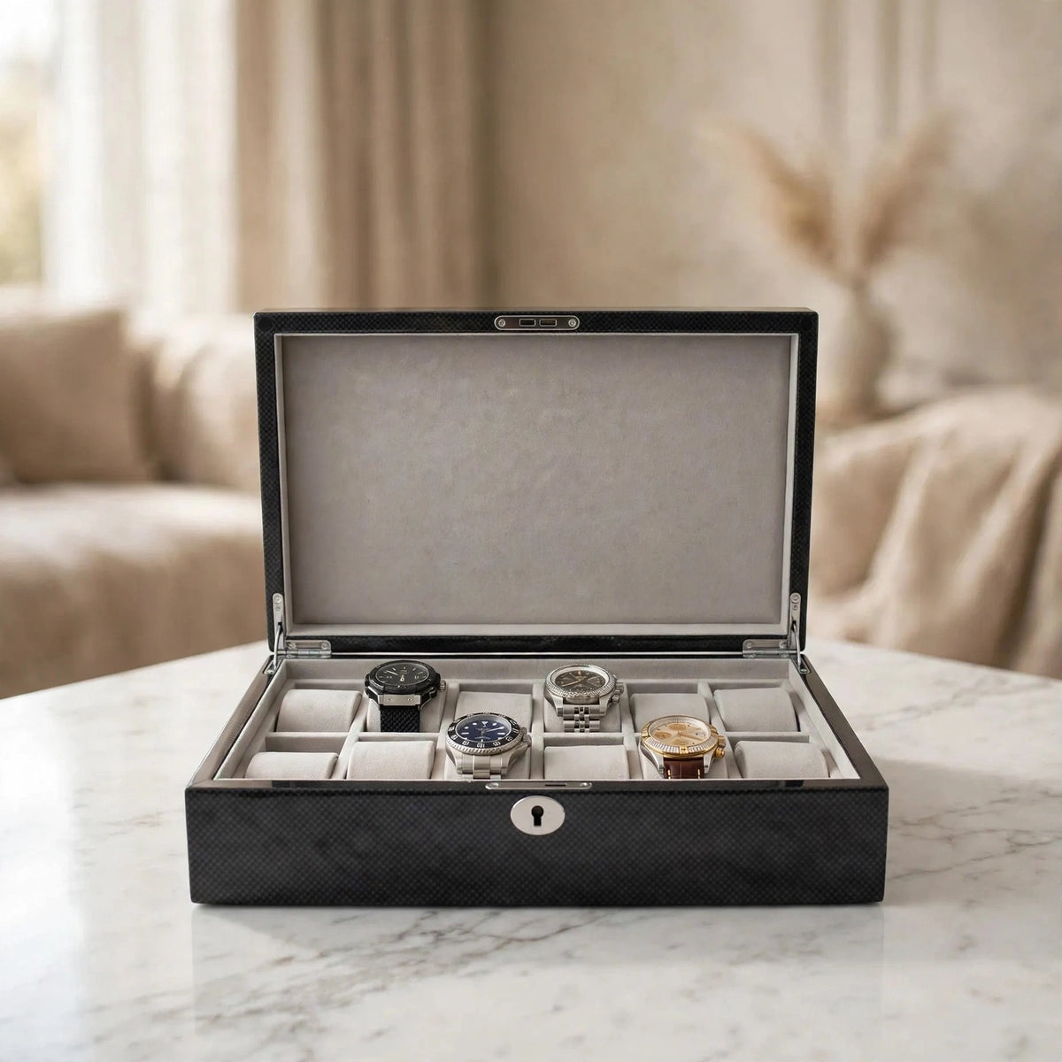 Tempus 12-Watch Box in Carbon Fibre