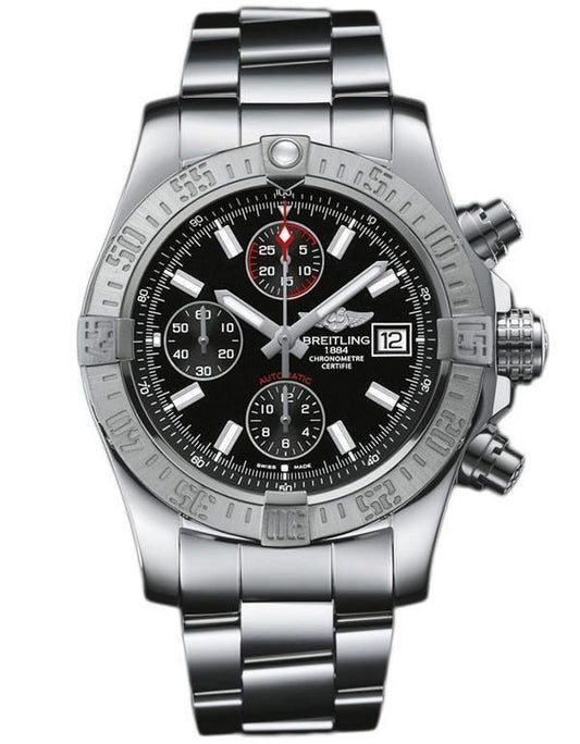 BREITLING AVENGER II CHRONOGRAPH AUTOMATIC WATCH - BLACK STICK DIAL - BRAND NEW
