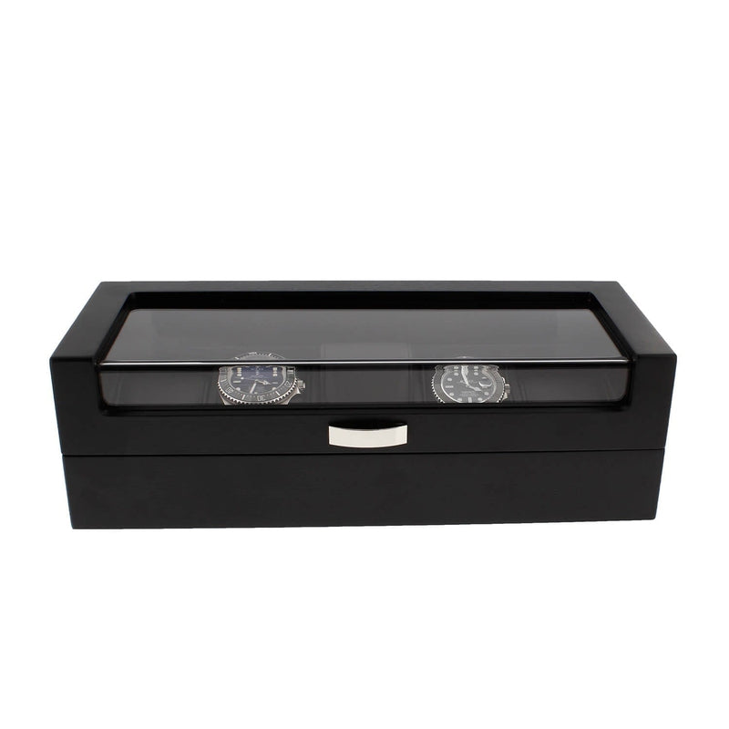 Black Oak Wooden Veneer Watch Box for 5 Watches by Aevitas - Swiss Watch Store UK