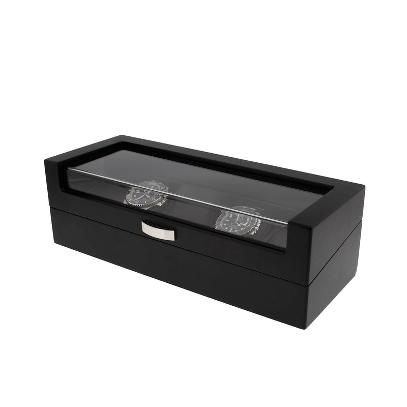 Black Oak Wooden Veneer Watch Box for 5 Watches by Aevitas - Swiss Watch Store UK