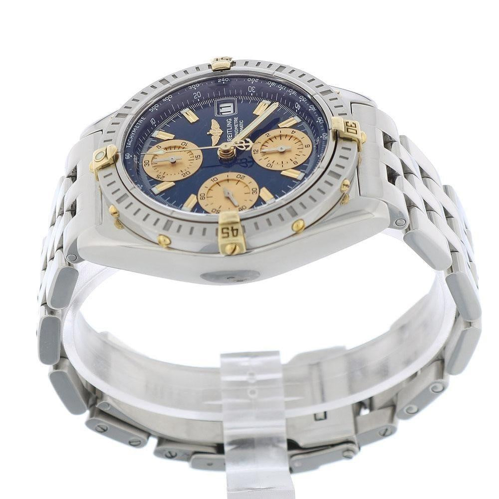 Breitling Chronomat B13352 18K Gold & Stainless Steel with Blue Dial 40mm Case - Swiss Watch Store UK