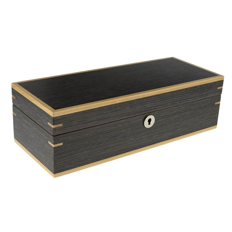 Dark Walnut Wood Natural Finish Watch Box for 5 Watches by Aevitas - Swiss Watch Store UK