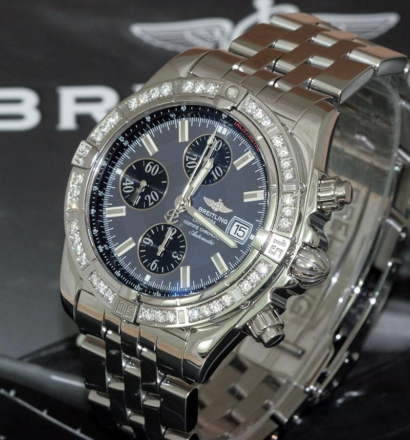 Customized Breitling Chronomat Diamond Bezel 1.85 Cts