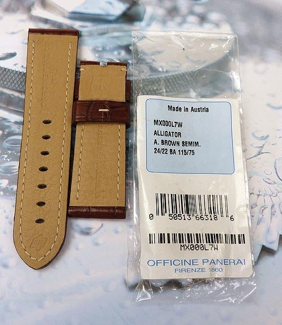 Medium Brown Alligator 24-22 mm Panerai Strap 24-22 BA 115-75