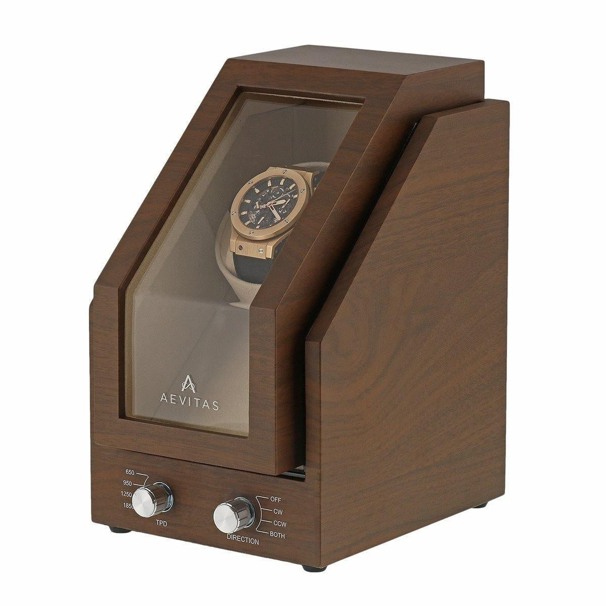 Watch Winder Premier Range 1 Single in Walnut Wood by Aevitas B Grade - Swiss Watch Store UK