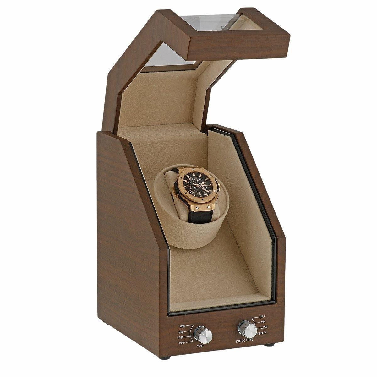 Watch Winder Premier Range 1 Single in Walnut Wood by Aevitas B Grade - Swiss Watch Store UK