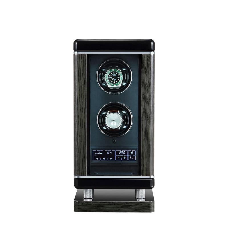 Tempus Watch Winder for 2 Watches Piano Black Finish with Finger Print Access