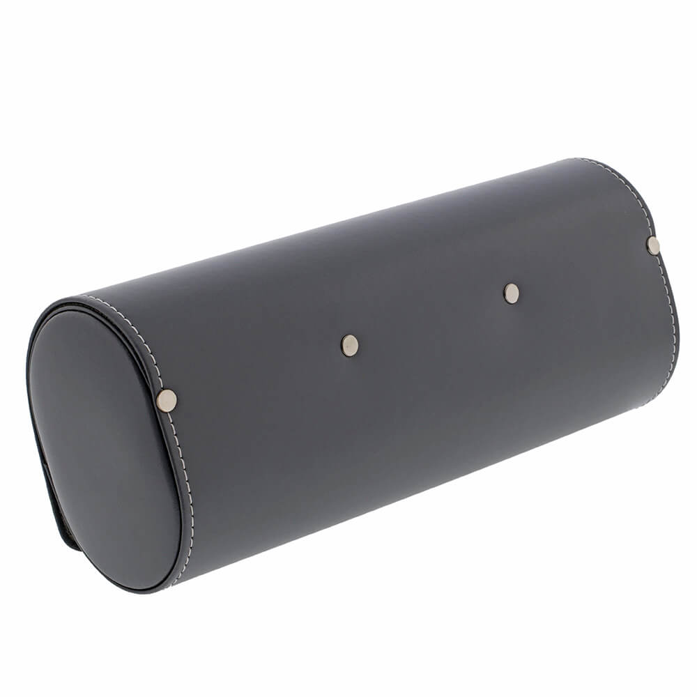 Triple Watch Roll in Smooth Grey Leather with Super Soft Lining