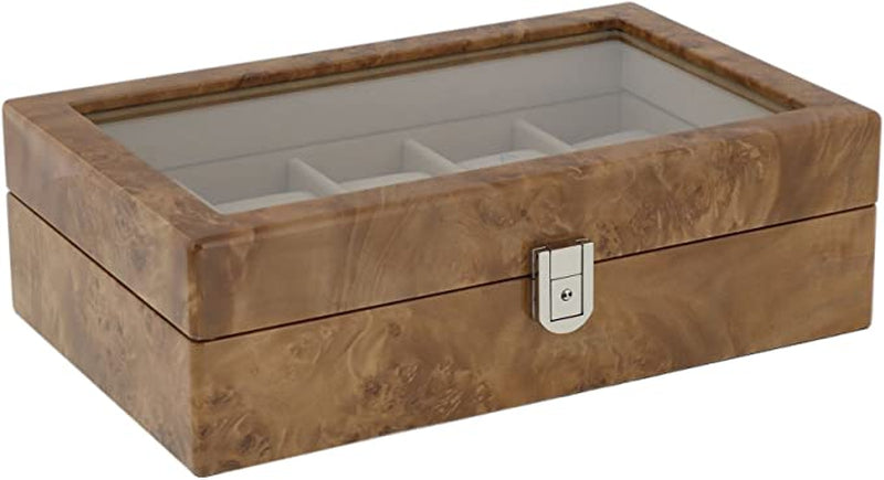 Watch Box for 10 Wrist Watches in Light Burl Wood by Aevitas - Swiss Watch Store UK