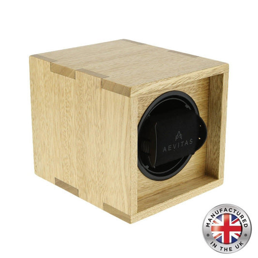 Watch Winder in Idigbo Hard Wood Made in the UK by Aevitas - Swiss Watch Store UK