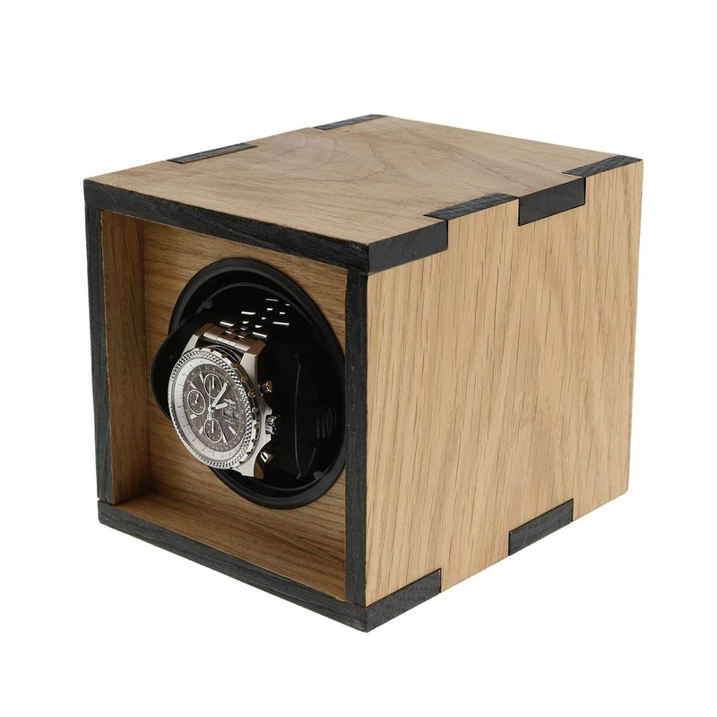 Watch Winder in Solid Oak Wood Dual Finish Made in the UK by Aevitas - Swiss Watch Store UK