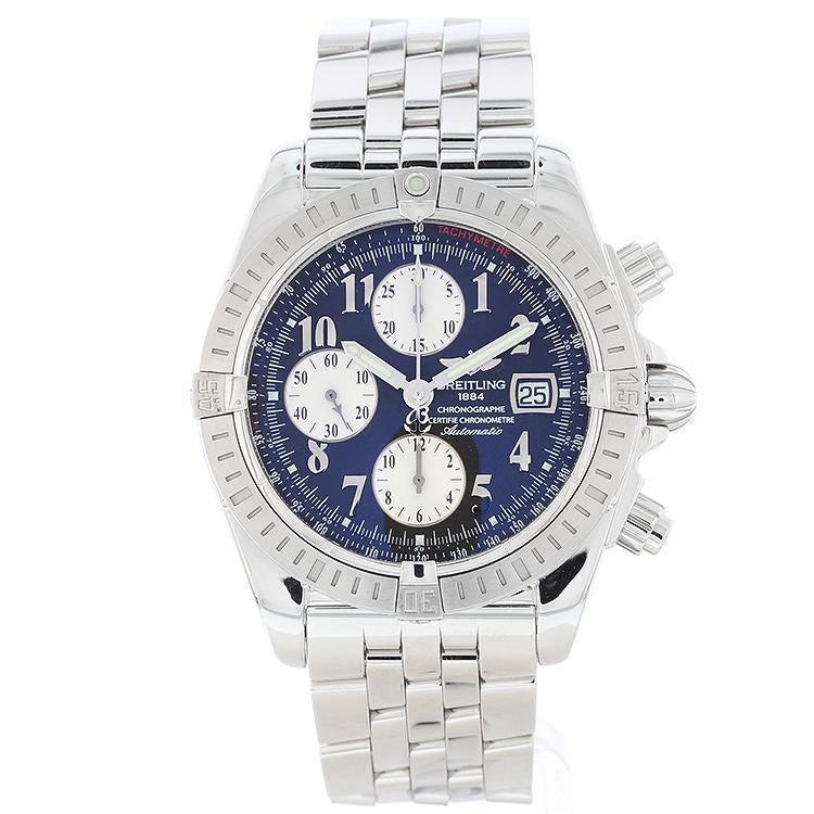 Breitling Chronomat Evolution 44 Stainless Steel A13356 with Box and Papers Black Numeral Dial
