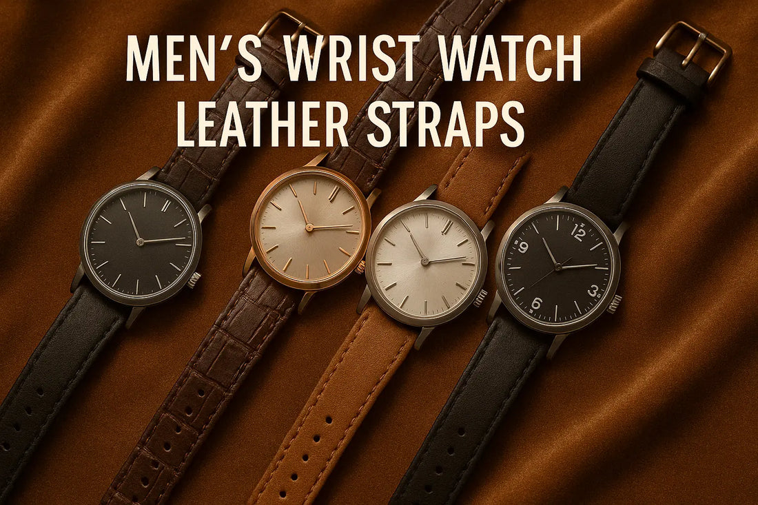 mens wrist watch leather straps
