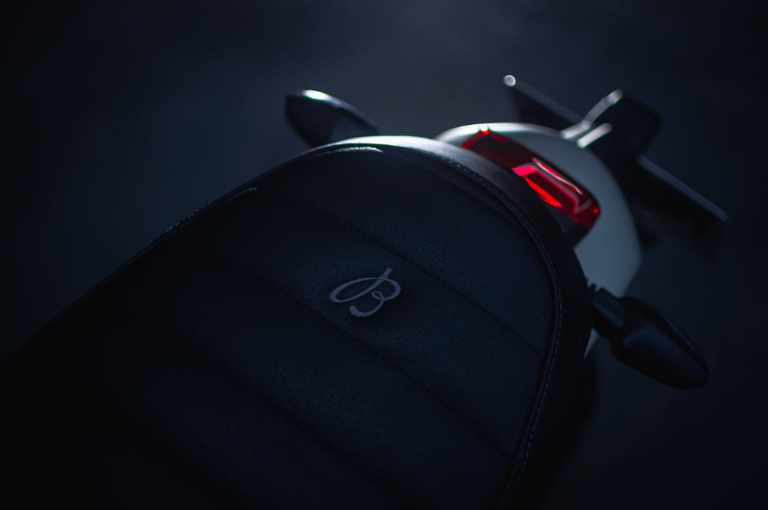 A close up of the back of a motorcycle