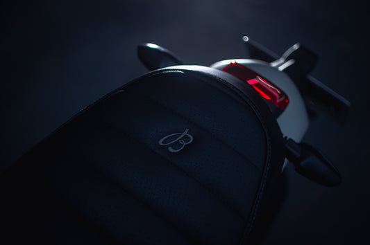 A close up of the back of a motorcycle