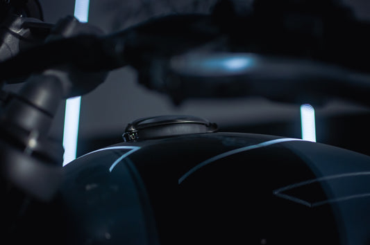 A close up of a helmet on a bike