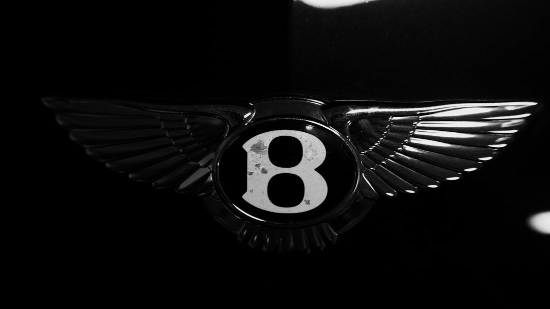 Bentley wings logo on black background