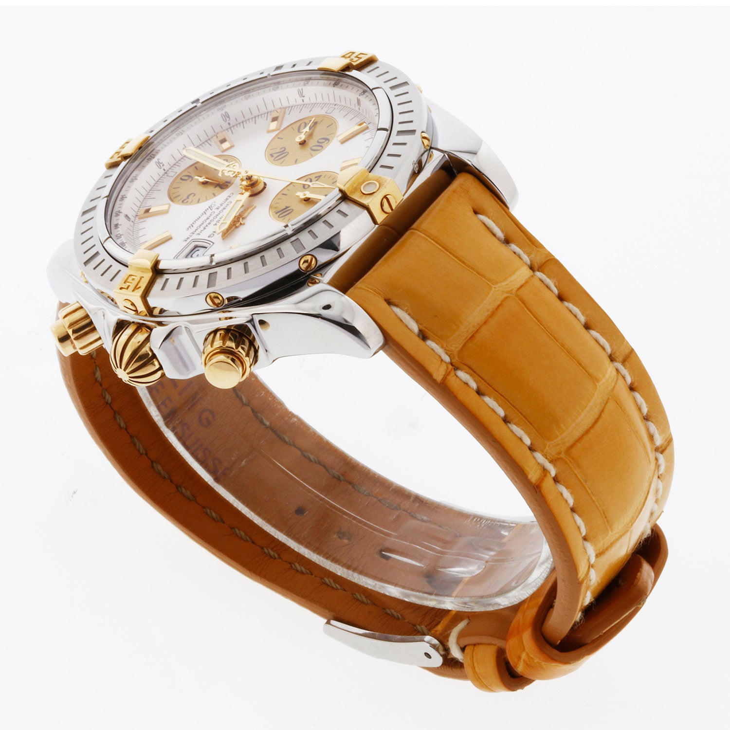 Breitling Chronomat Evolution 44 18K Gold and Stainless Steel B13356 Silver Dial