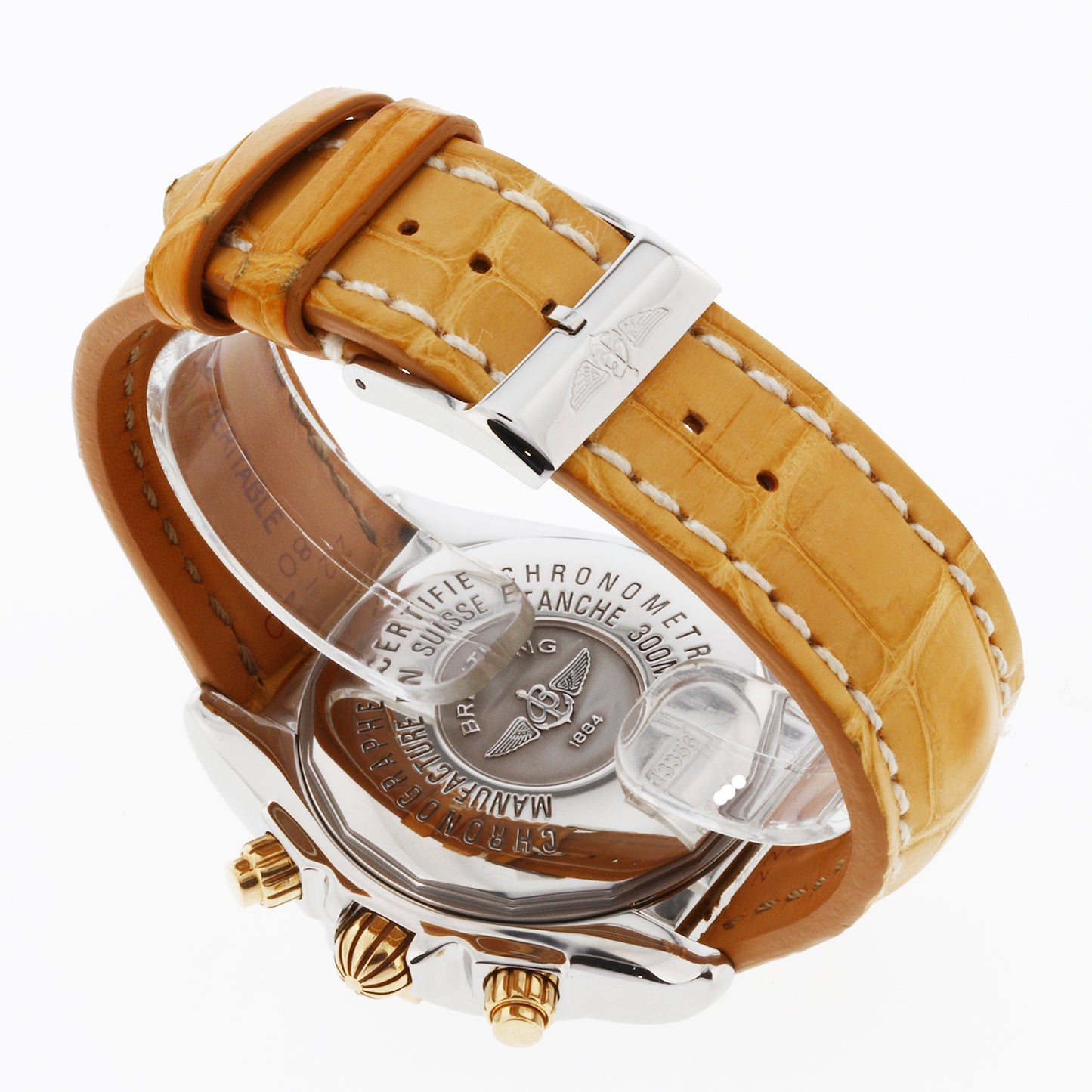 Breitling Chronomat Evolution 44 18K Gold and Stainless Steel B13356 Silver Dial