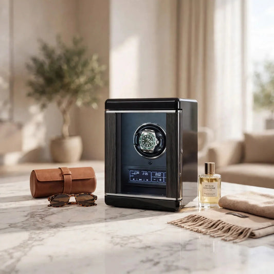 Tempus Single Watch Winder with Remote Control in luxury setting