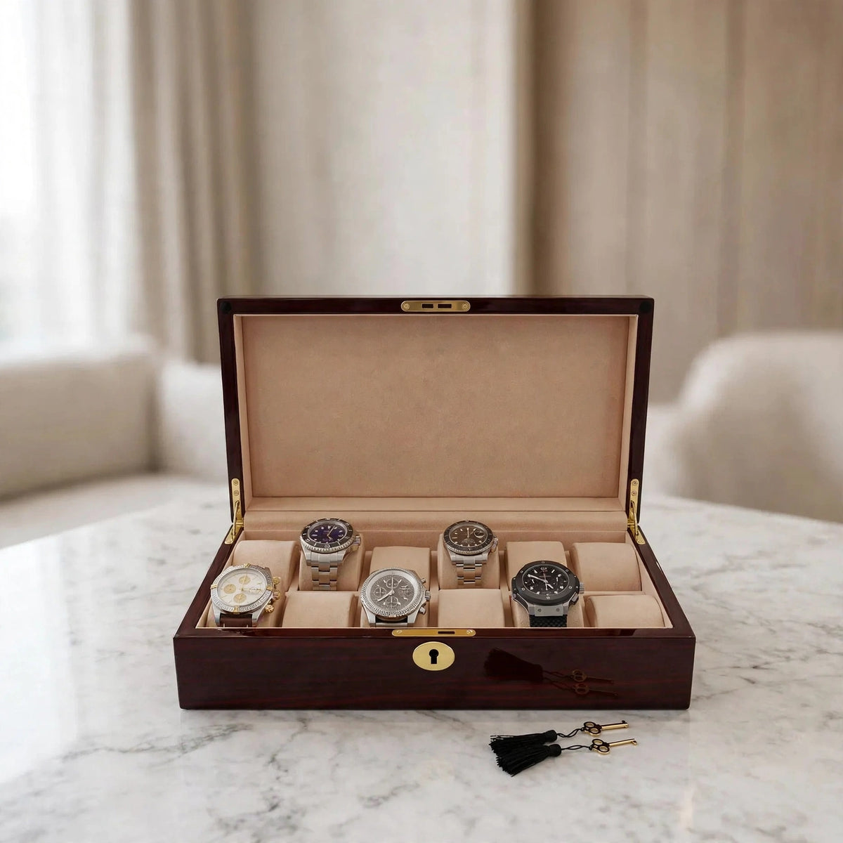 Tempus 12-Watch Box in Cherry Wood