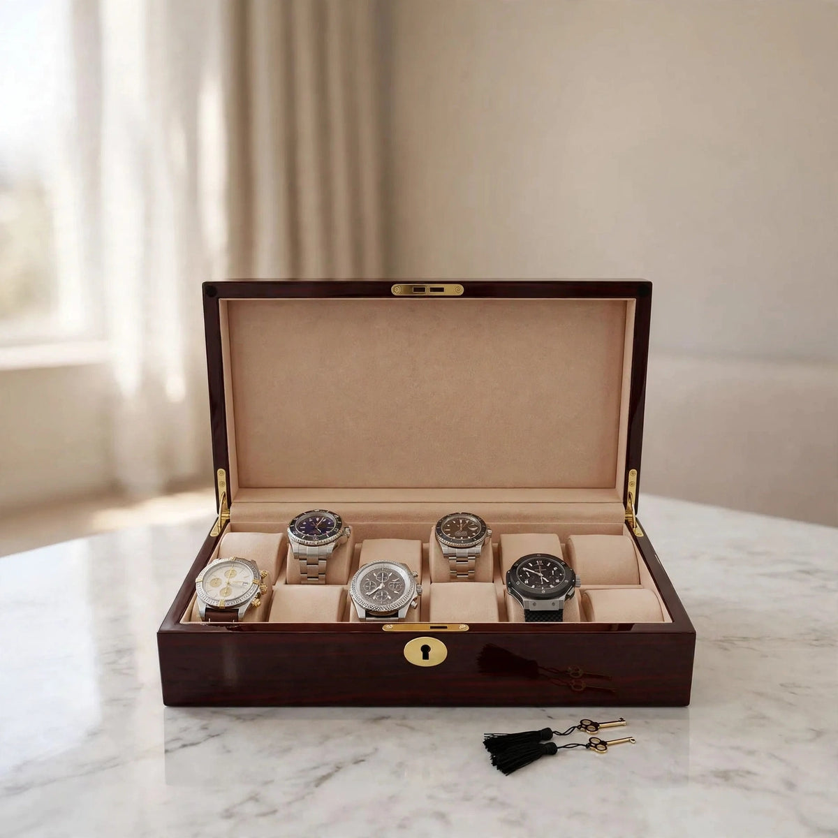 Tempus 18-Watch Box in Carbon Fibre with Fingerprint Lock