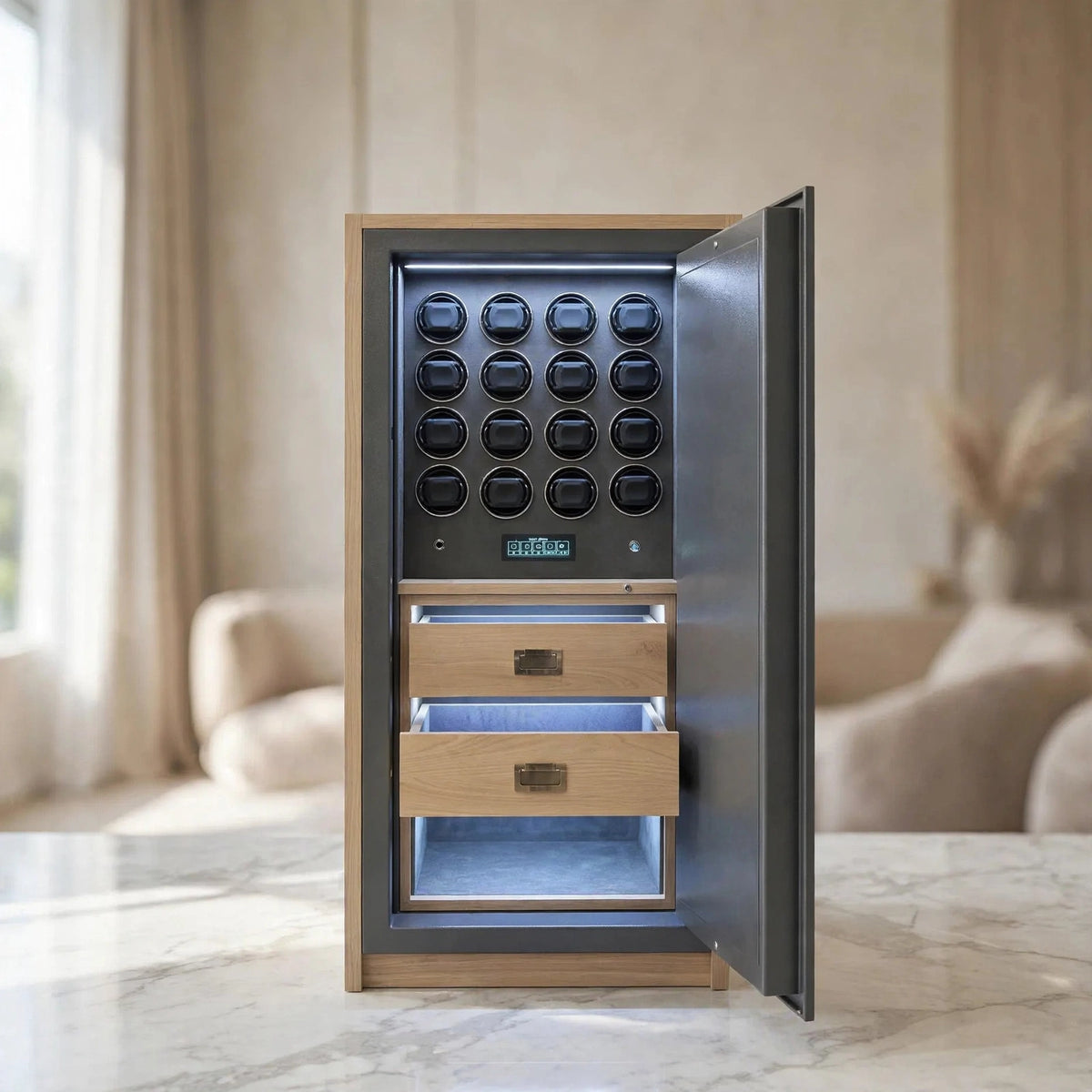 Tempus 12-Watch Winder Safe – Grade 1, £100,000 Insurance Rated