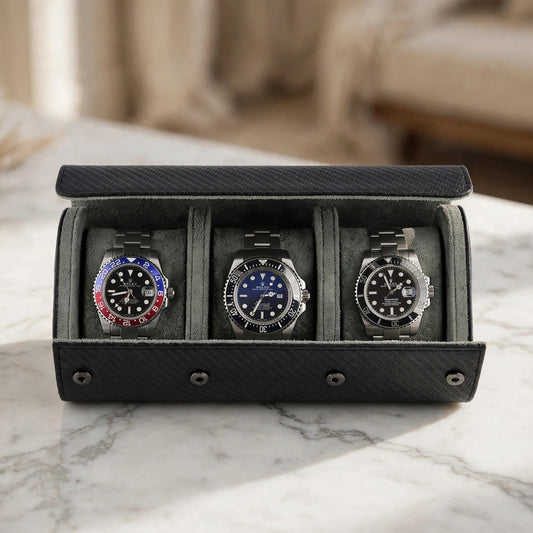 Tempus Triple Watch Roll in Carbon Fibre