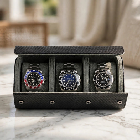Tempus Triple Watch Roll in Carbon Fibre