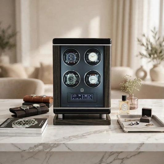 Tempus 4-Watch Automatic Winder with Biometric Lock in luxury setting
