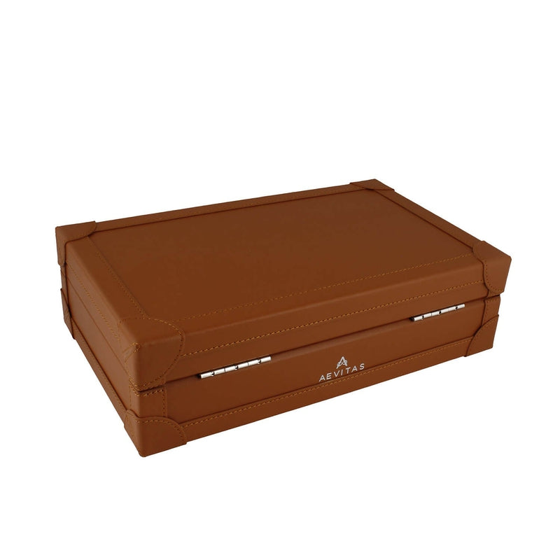 10 Watch Box in Brown Vegan Leather with Plush Lining by Aevitas - Swiss Watch Store UK