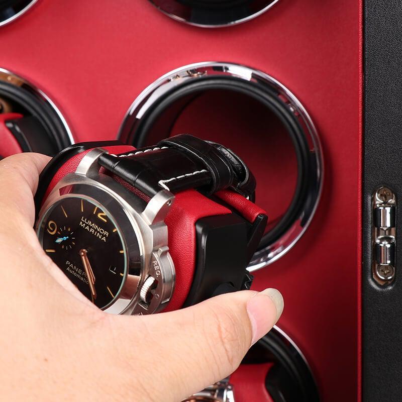 2 Watch Winder in Black Smooth Leather Finish by Aevitas