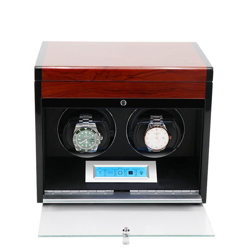 2 Watch Winder with Extra Storage Wood Veneer Finish by Aevitas - Special Offer - Swiss Watch Store UK