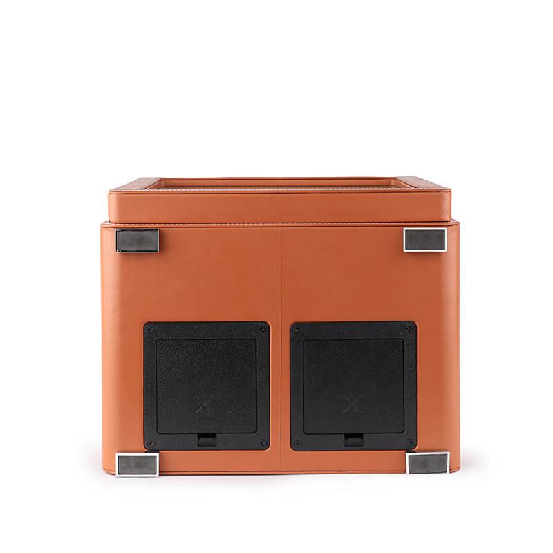 4 Watch Winder in Brown Smooth Leather Finish by Aevitas
