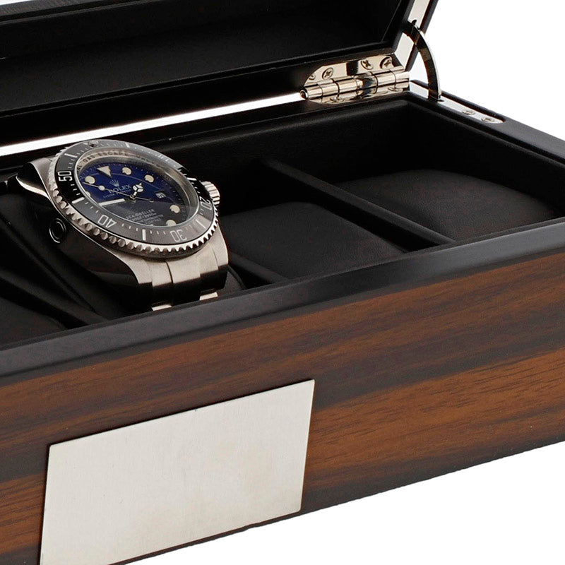 6 Watch Box in Natural Dark Walnut Veneer Finish by Aevitas