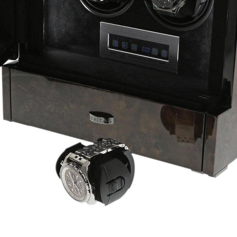 6 Watch Winder Dark Burl Wood Finish the Tower Series by Aevitas