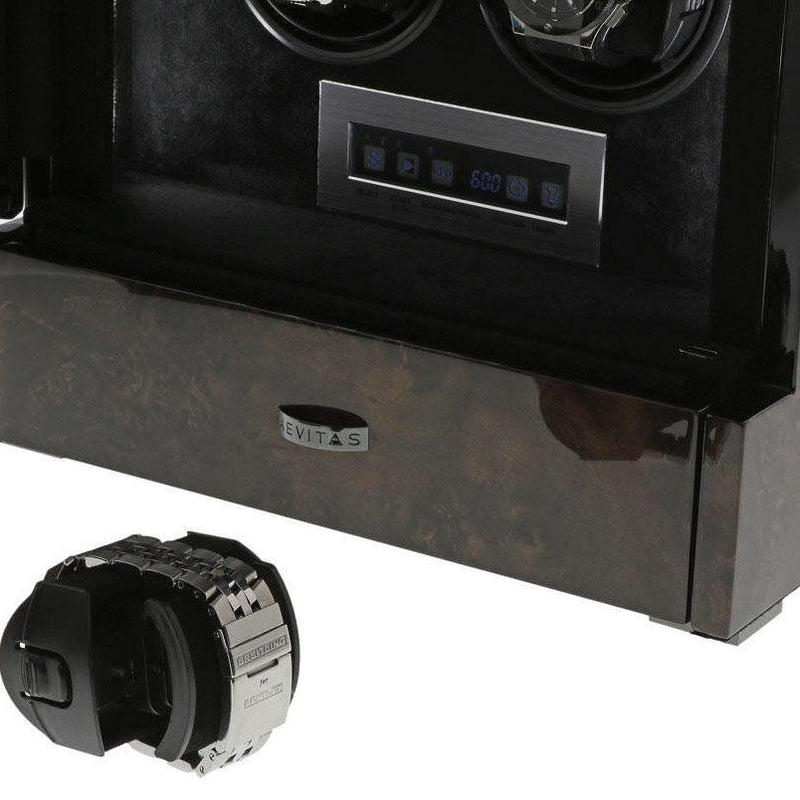 6 Watch Winder Dark Burl Wood Finish the Tower Series by Aevitas