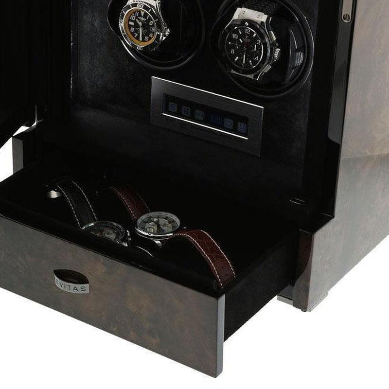 6 Watch Winder Dark Burl Wood Finish the Tower Series by Aevitas