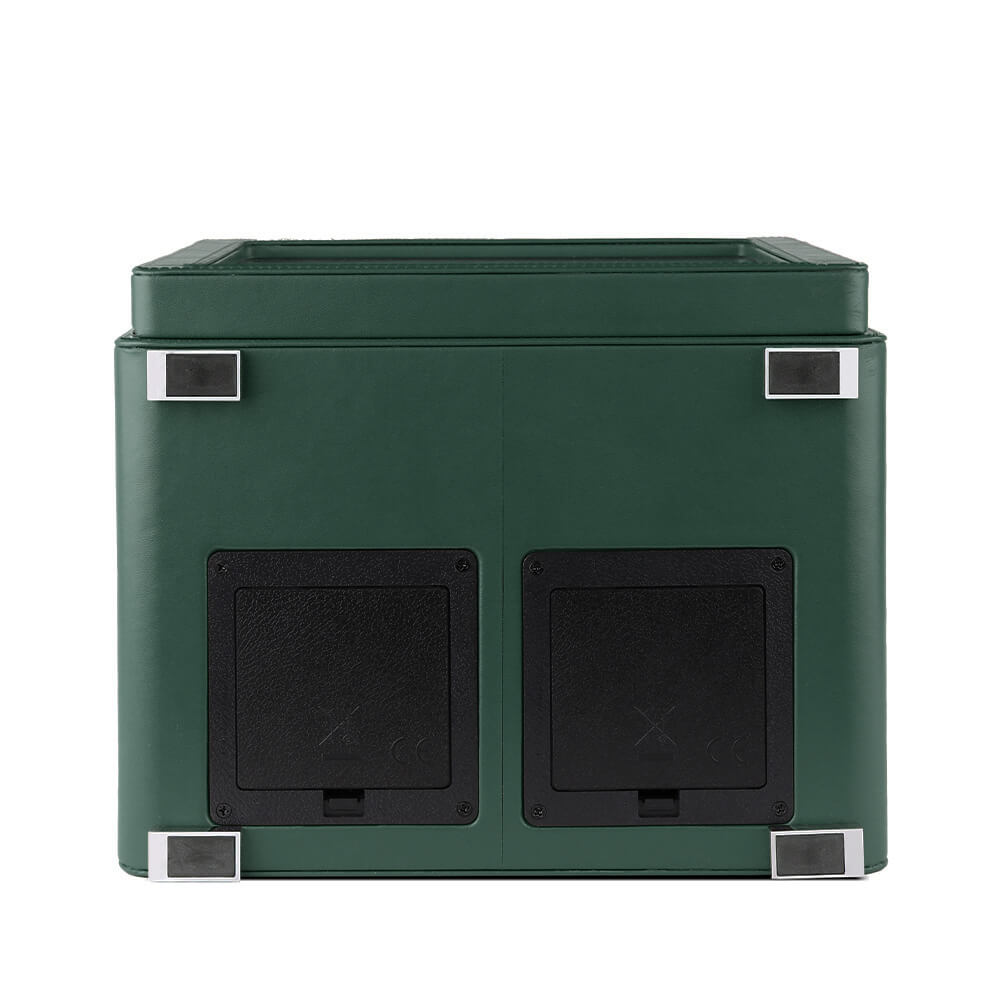 Automatic 2 Watch Winder in Dark Green Smooth Leather Finish by Aevitas - Swiss Watch Store UK