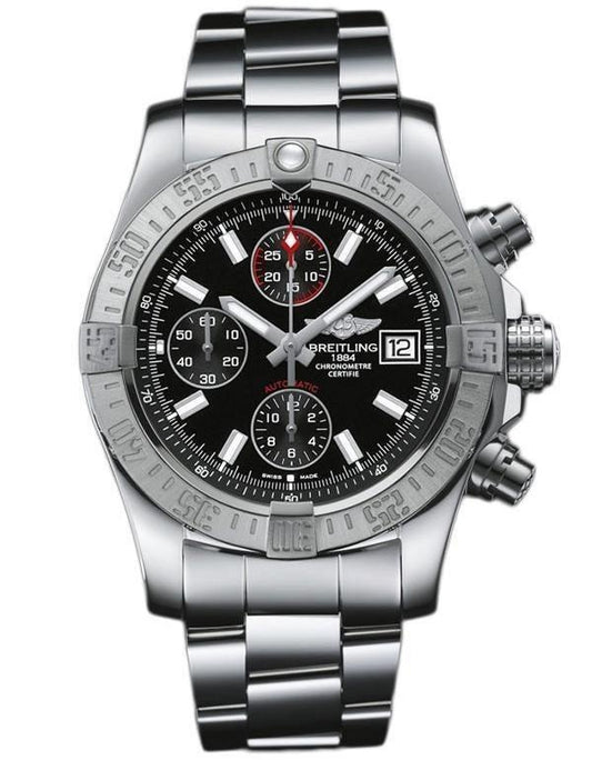 BREITLING AVENGER II CHRONOGRAPH AUTOMATIC WATCH - BLACK STICK DIAL - BRAND NEW - Swiss Watch Store UK