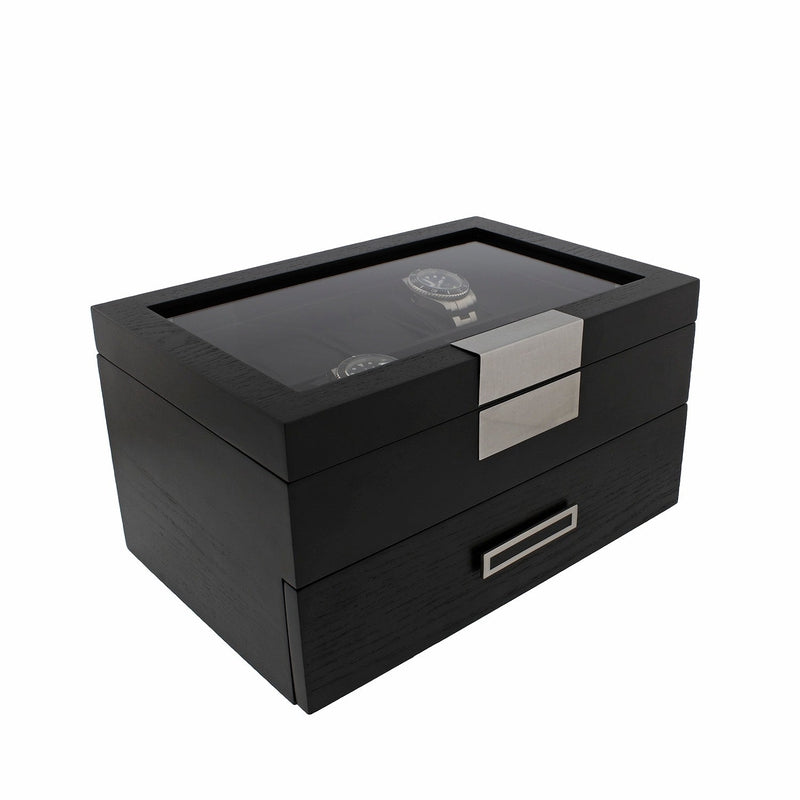 Black Oak Wooden Veneer Watch Box for 20 Watches by Aevitas
