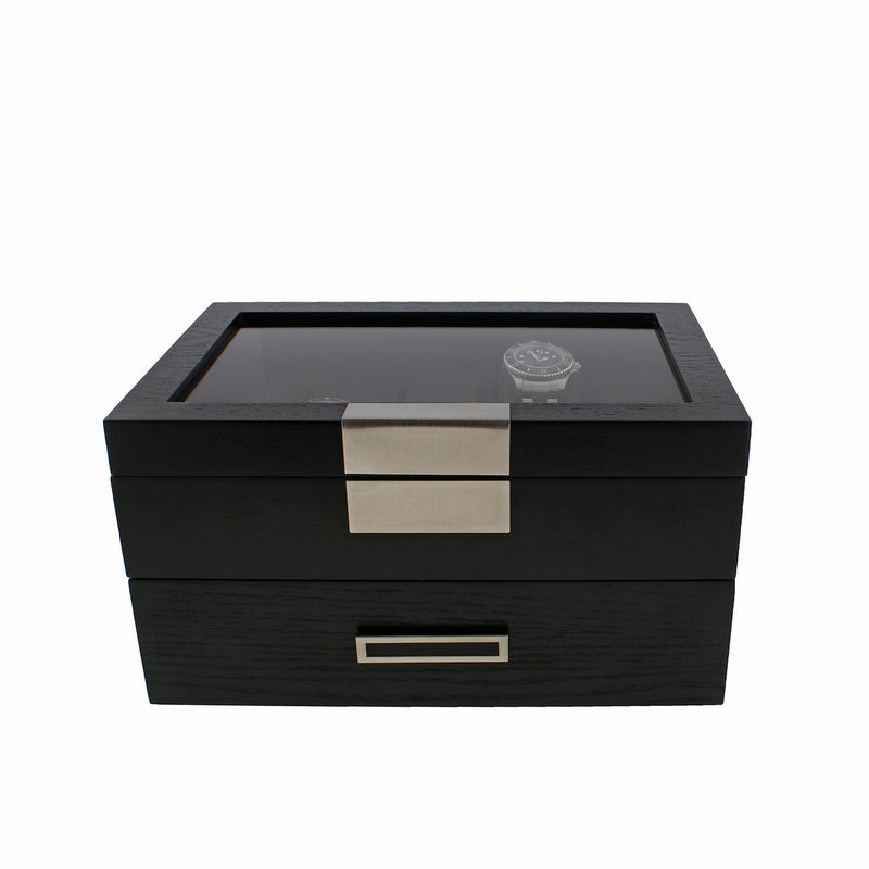 Black Oak Wooden Veneer Watch Box for 20 Watches by Aevitas