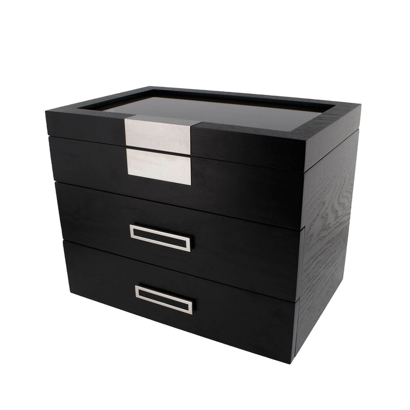 Black Oak Wooden Veneer Watch Box for 30 Watches by Aevitas