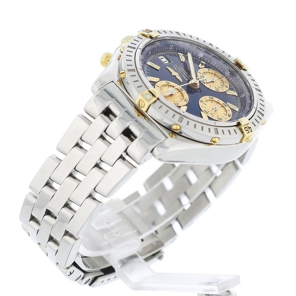 Breitling Chronomat B13352 18K Gold & Stainless Steel with Blue Dial 40mm Case - Swiss Watch Store UK