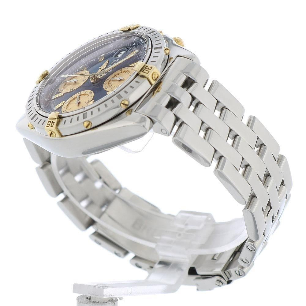 Breitling Chronomat B13352 18K Gold & Stainless Steel with Blue Dial 40mm Case - Swiss Watch Store UK