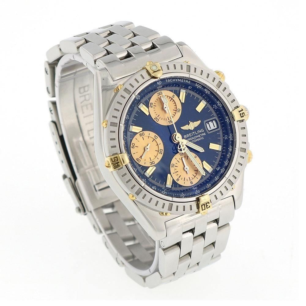 Breitling Chronomat B13352 18K Gold & Stainless Steel with Blue Dial 40mm Case - Swiss Watch Store UK